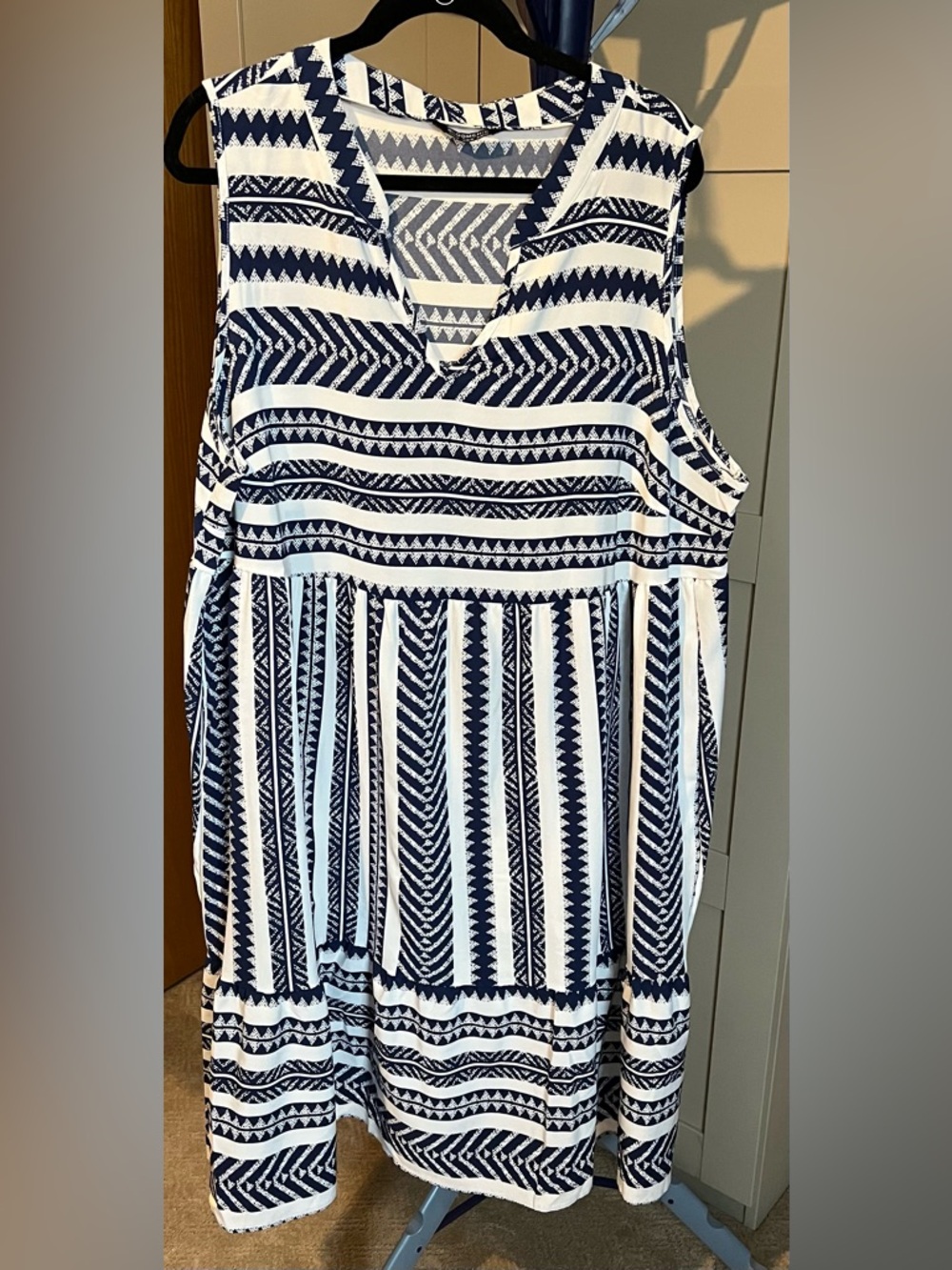 BloomChic Navy and White Tribal Print Tank Dress